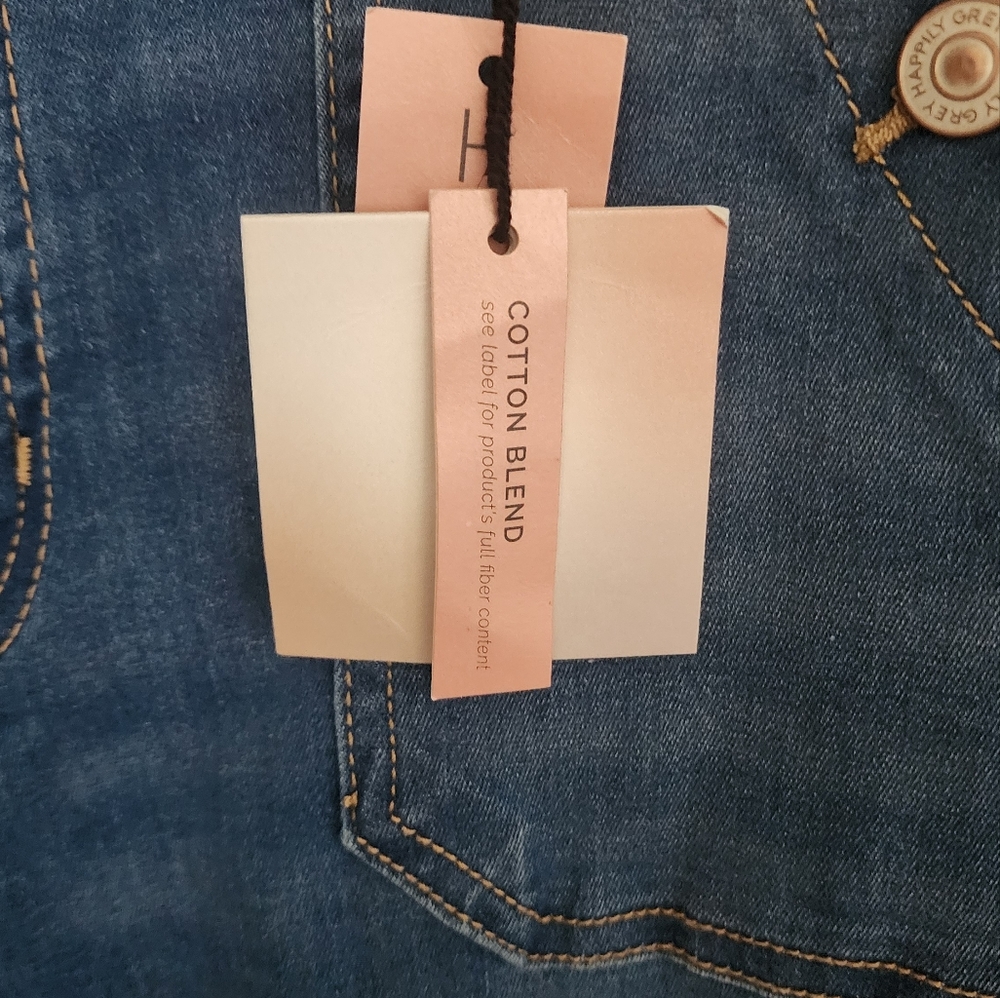 Happily Grey High Rise Flare Jeans With Pork Chop Pockets With Buttons NWT 11 - Picture 3 of 5